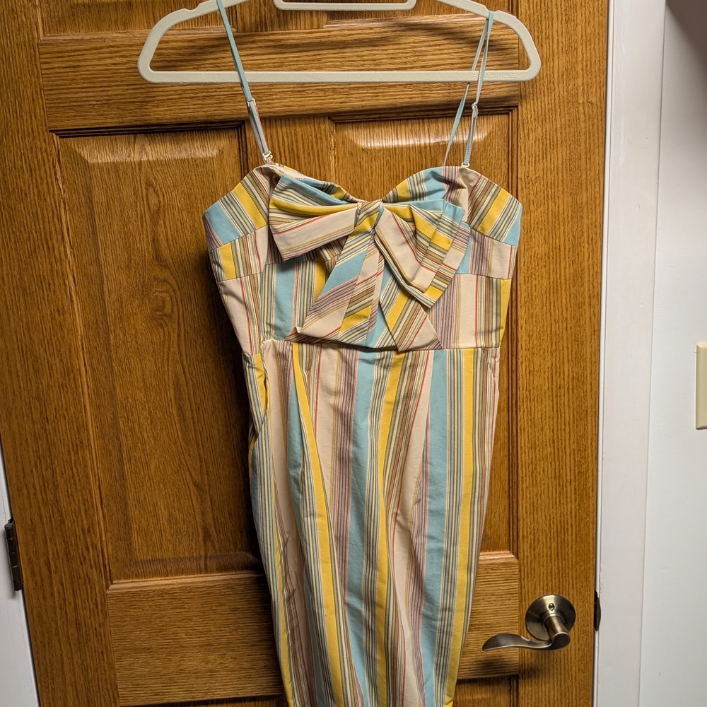 Anthropologie Moulinette Soeurs Bow  Strapless Multicolor Dress